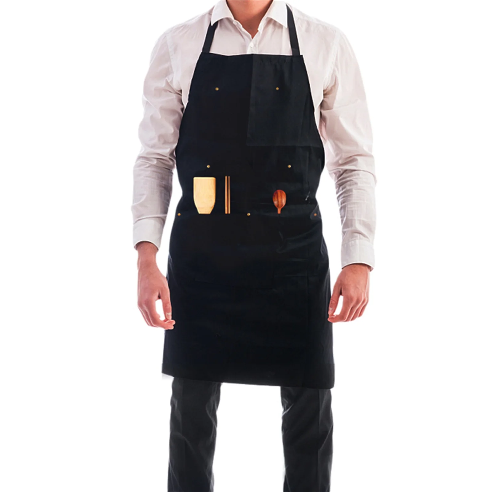 

Unisex Denim Apron Men Women Sleeveless Cooking Baking Apron with Pockets for Home Kitchen Barbecue