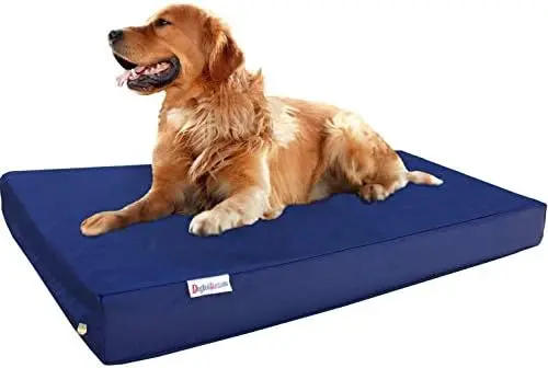 

Extra Large Gel Memory Foam Dog Bed with 1680d Nylon Cover and Waterproof Liner with Bonus Cover, Fit 48"X30" Crate, Blu