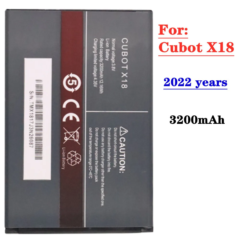 

2022 years 100% New Original Cubot X18 Battery 3200mAh For Cubot X18 Cell Phone Replacement Backup Battery In Stock