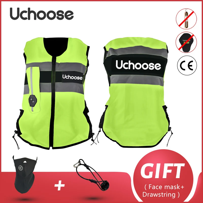 

Motorcycle Airbag Vest UCHOOSE Motorcycle Life Jacket Reflective Safety Motocross Racing Riding Air bag System CE Protector