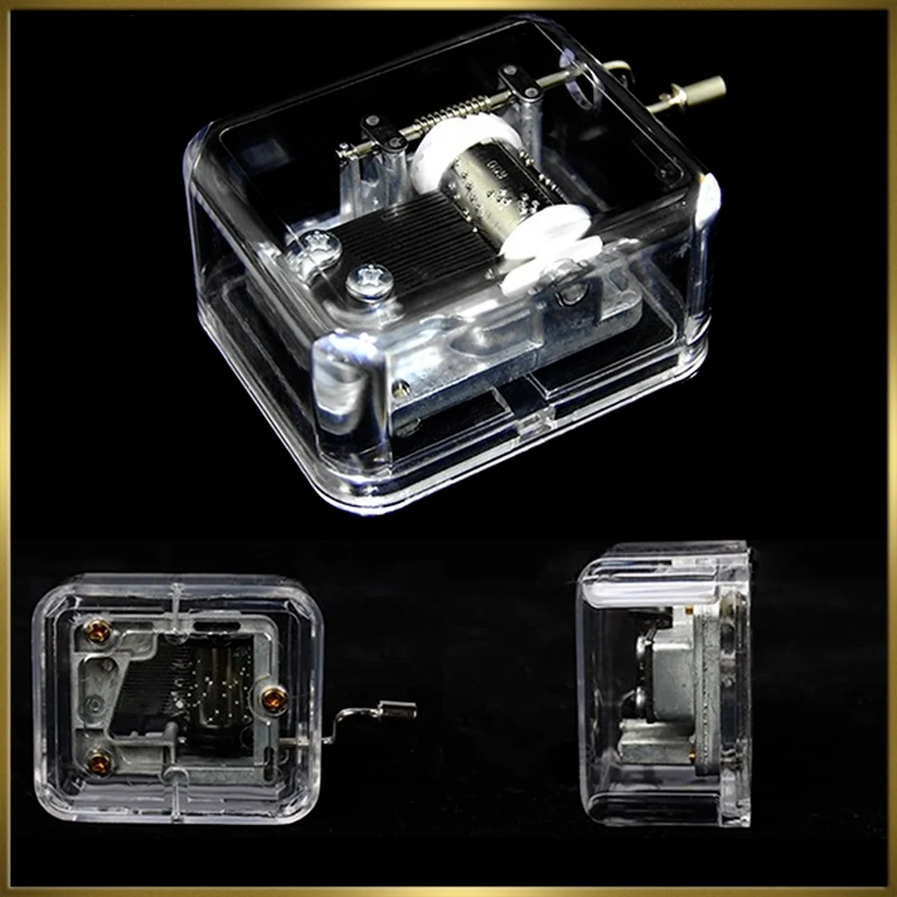 Hand Operated Music Box Acrylic Creative Crafts Ornaments Hand Movement Birthday Gifts Women Boyfriend Music Home Decor images - 6