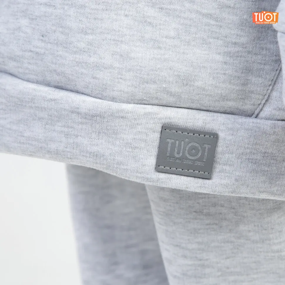Женское худи с воротником TUOT серый меланж