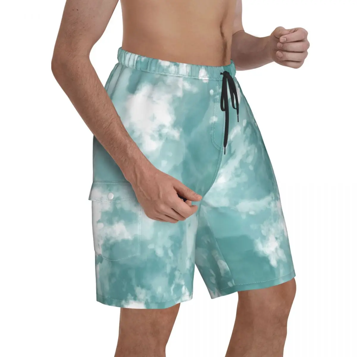 Шорты мужские акварельные, летние пляжные, с принтом в виде бисера, плавки для плавания
