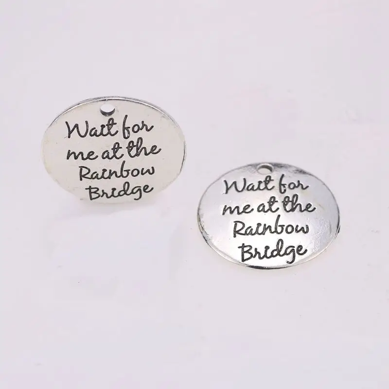 Набор из 10 подвесок подождите меня на Радужном мосте круглые антикварные