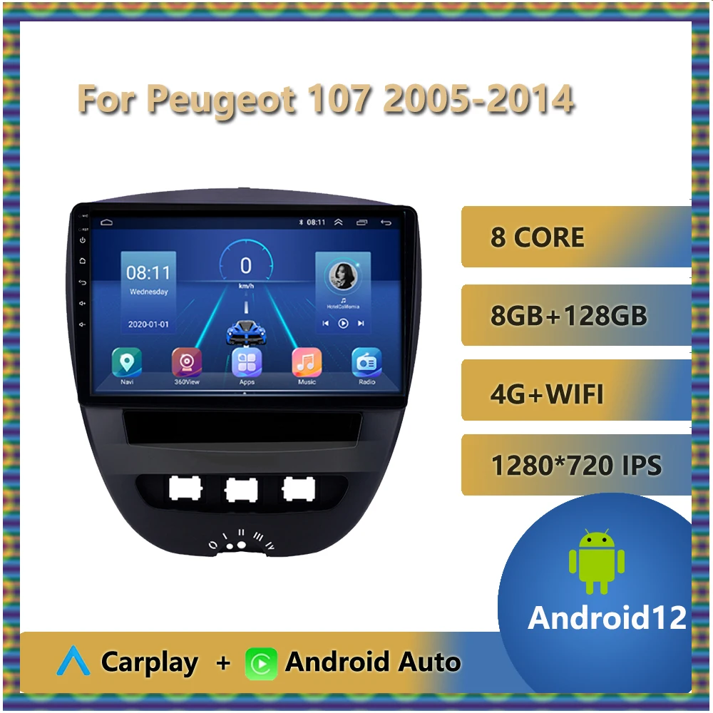 

Автомагнитола на Android для Peugeot 107, Toyota Aygo, Citroen C1 2005-2014, Bluetooth, мультимедийный плеер, GPS-навигация, BT