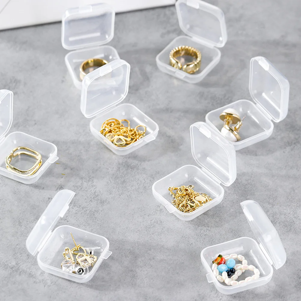 100 Pcs Mini Beads Medicine Jewelry Storage Cases Rings Organizer Bin Holder Pp