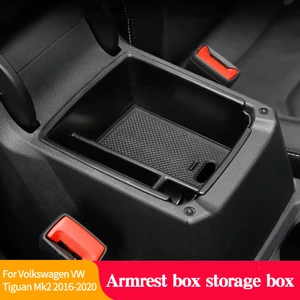 For Volkswagen VW Tiguan MK2 S SE SEL 2017-2022 Car Central Armrest Storage Box Center Console Case Interior Accessories