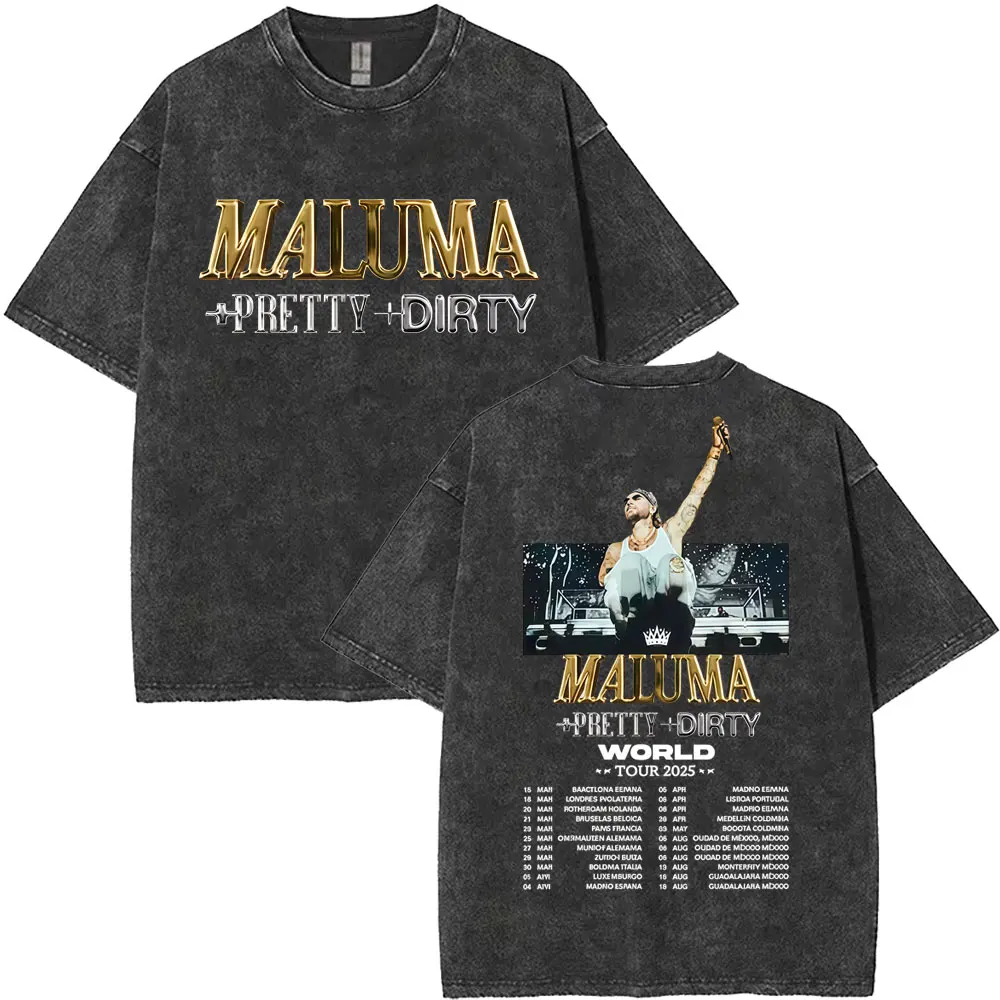 Промытый рэпер Maluma Pretty Dirty Europet World Tour 2025 футболка мужские модные футболки большого размера мужские винтажные футболки в стиле хип-хоп (art.: 3920cdb1237a7) - 3920cdb1237a7