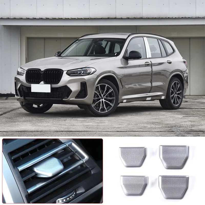 

For BMW X3 X4 G01 G02 2022 Car Dashboard Air-conditioning Air Outlet Adjustment Rod Decorative Cover Trim ABS Silver accessories