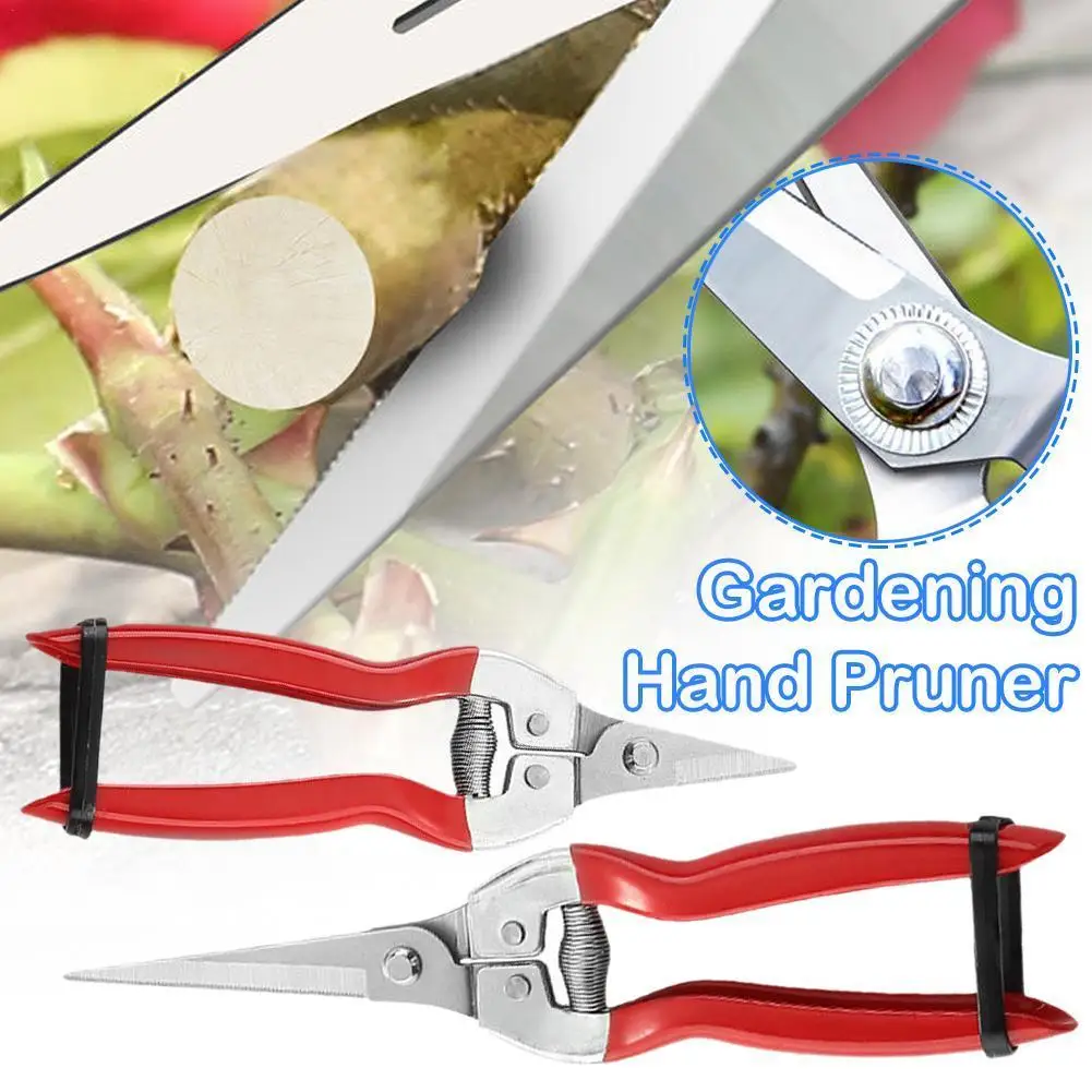 

Gardening Hand Pruner Garden Scissors Pruning Shears Leaf Tools Straight Pruning Scissor Florist Plant Snips Micro-Tip Trim M8X7