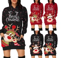 womens fashion casual merry christmas hoodies prints bag hip pocket long sleeves hoodies sweatshirts dress with pockets
