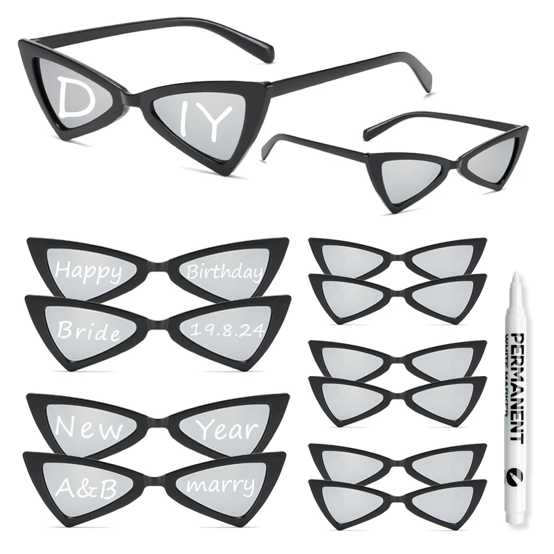 Женские солнцезащитные очки треугольной формы KAMMPT 12 упаковок модные кошачий