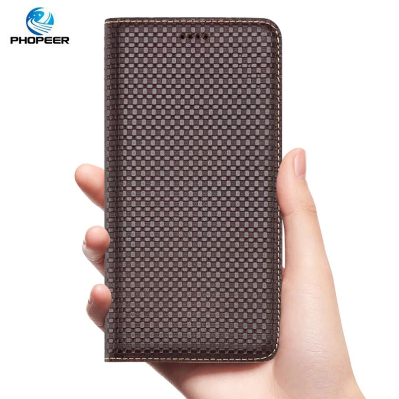 

Business Cowhide Genuine Leather Flip Case For XiaoMi Mi A1 A2 A3 5X 6X Case Mi CC9 CC9e Pro Phone Wallet Cover With Kickstand