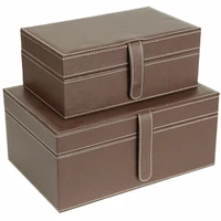 ready to ship nordic home furnishing decoration accessories modern wood leather decorative boxes jewelry storage box