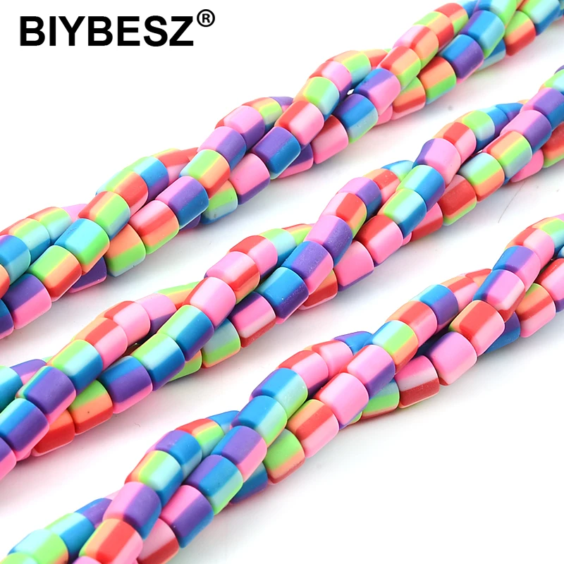 

60 шт./нить 6 мм, Diy цилиндрическая полимерная глина, быстроразборные бусины-разделители для изготовления ювелирных изделий ручной работы, фурнитура для браслетов