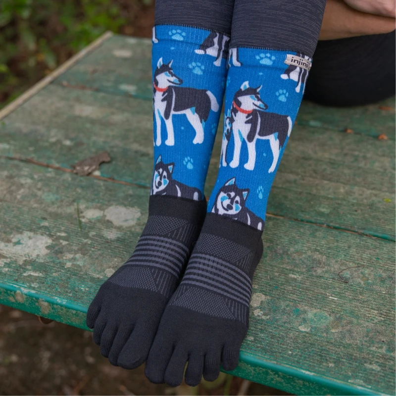 Длинные уличные носки Injinji с пятью пальцами женские утепленные быстросохнущие