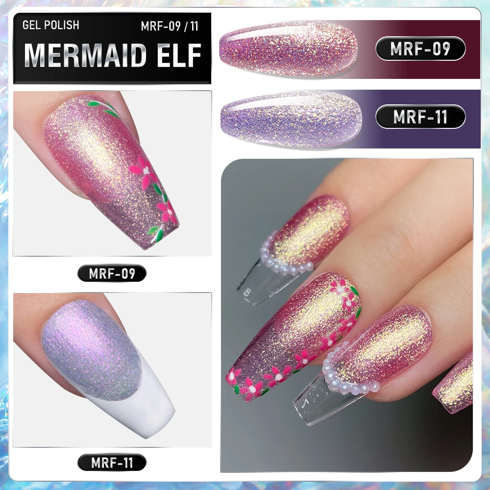 Искрящий гель-лак для ногтей Aurora Purple УФ-гель-лак Flash Glitter Varnish Полуперманентный