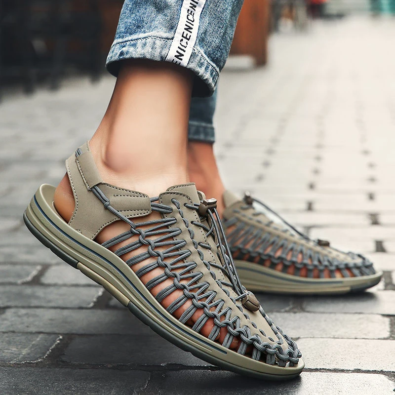 Size 38-46 Men Shoes High Quality Handmade Male Sandals Summer Soft Non-Slip Gladiator  Hiking Beach Platform Sandals