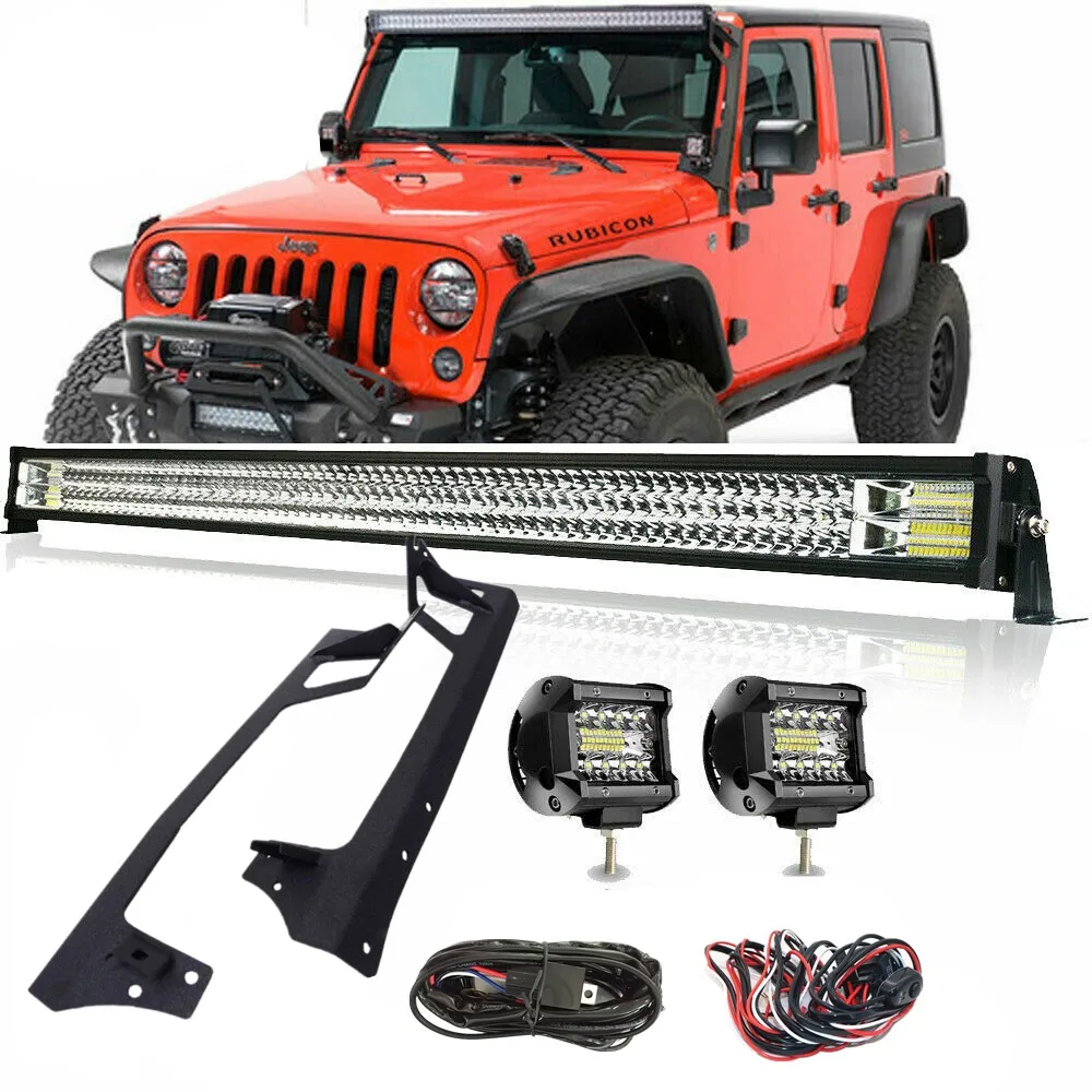 

Car Accessories Tir-Row 52Inch 700W Led Work Light Bar Fog Lights With Roof Mounting Bracket For Jeep Wrangler JK 07-18
