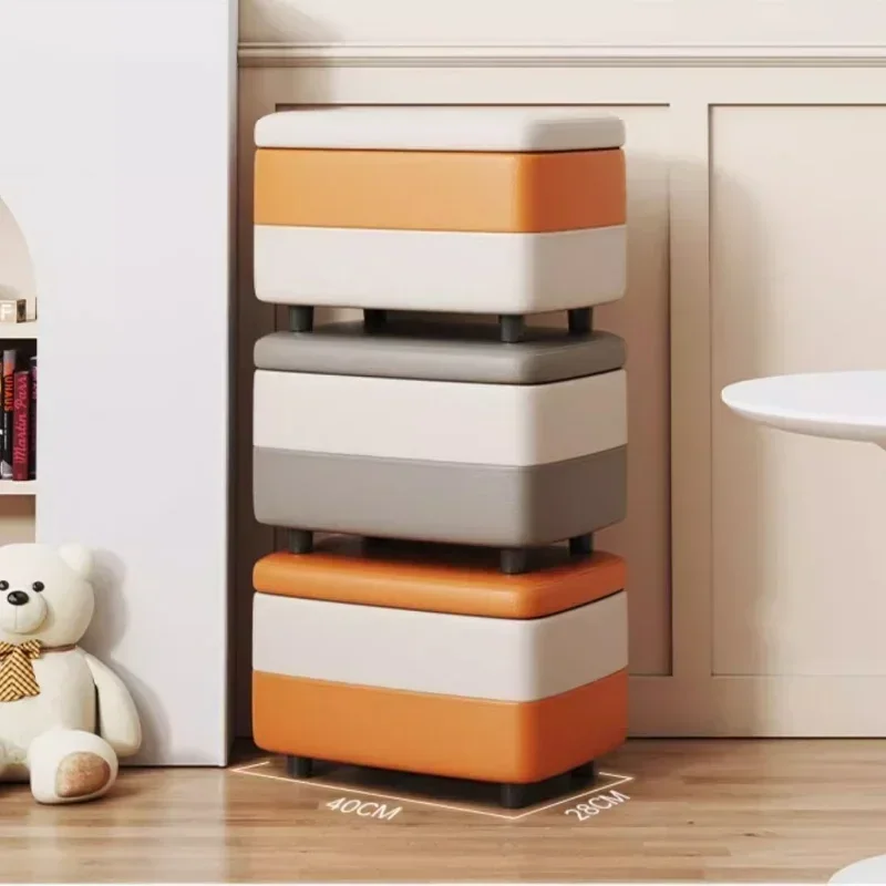 Табурет для хранения из цельного дерева универсальное сиденье ящика подставка