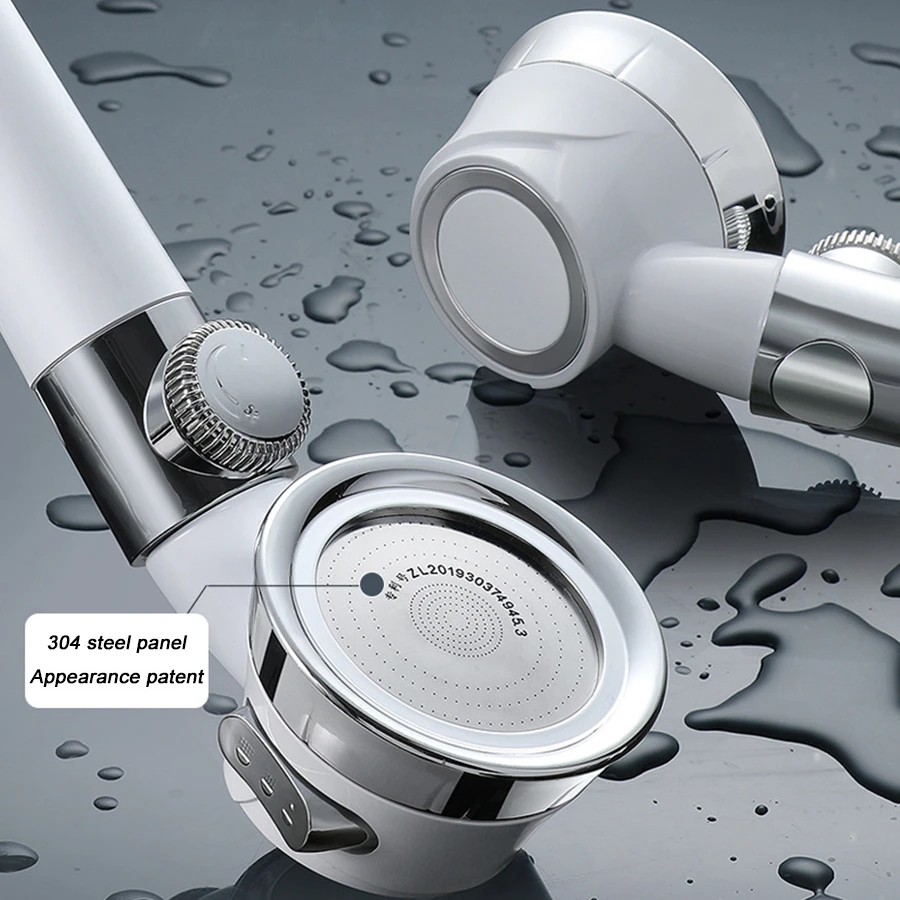 

Pressure Shower Head With Switch on/off Button Bathroom 3-Function SPA Filter Bath Head Water Saving Shower