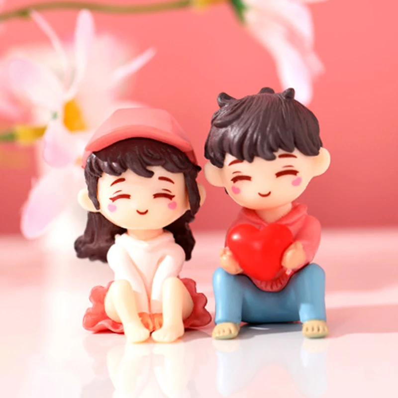 

2Pcs/Set Couple Figurines Decorative Miniature Micro Landscape Couple Lover Figurines Home Wedding Decoration Fairy Garden Decor