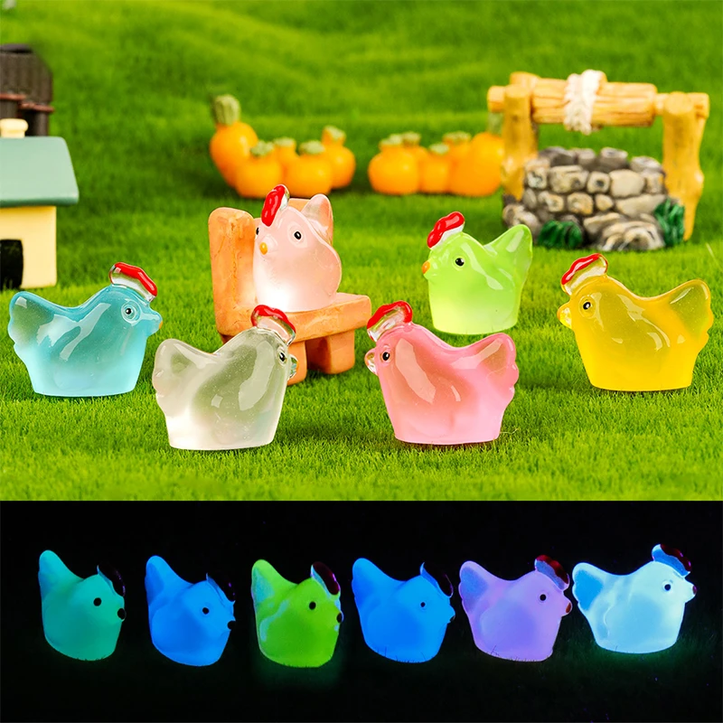 Мультяшные милые маленькие украшения в виде курицы креативные фосфоресцирующие