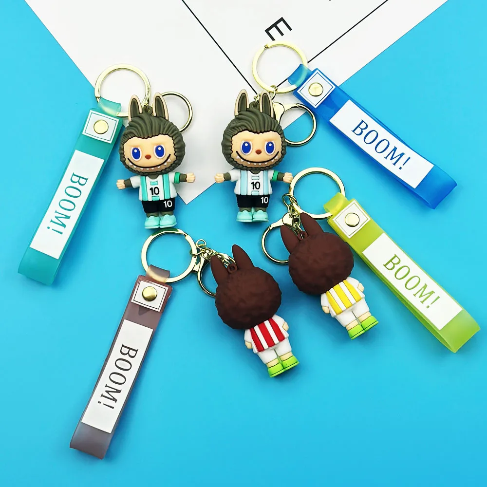 MINISO милый новый мультфильм аниме Labubu маленькая овечка футбольный костюм кукла