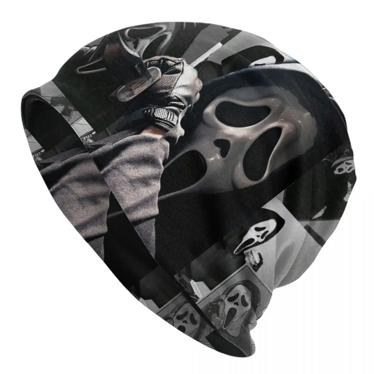 

Ужасная Кепка Ghostface, повседневные мужские и женские уличные шапочки, облегающие шапки, Весенняя теплая двухцелевая шапка