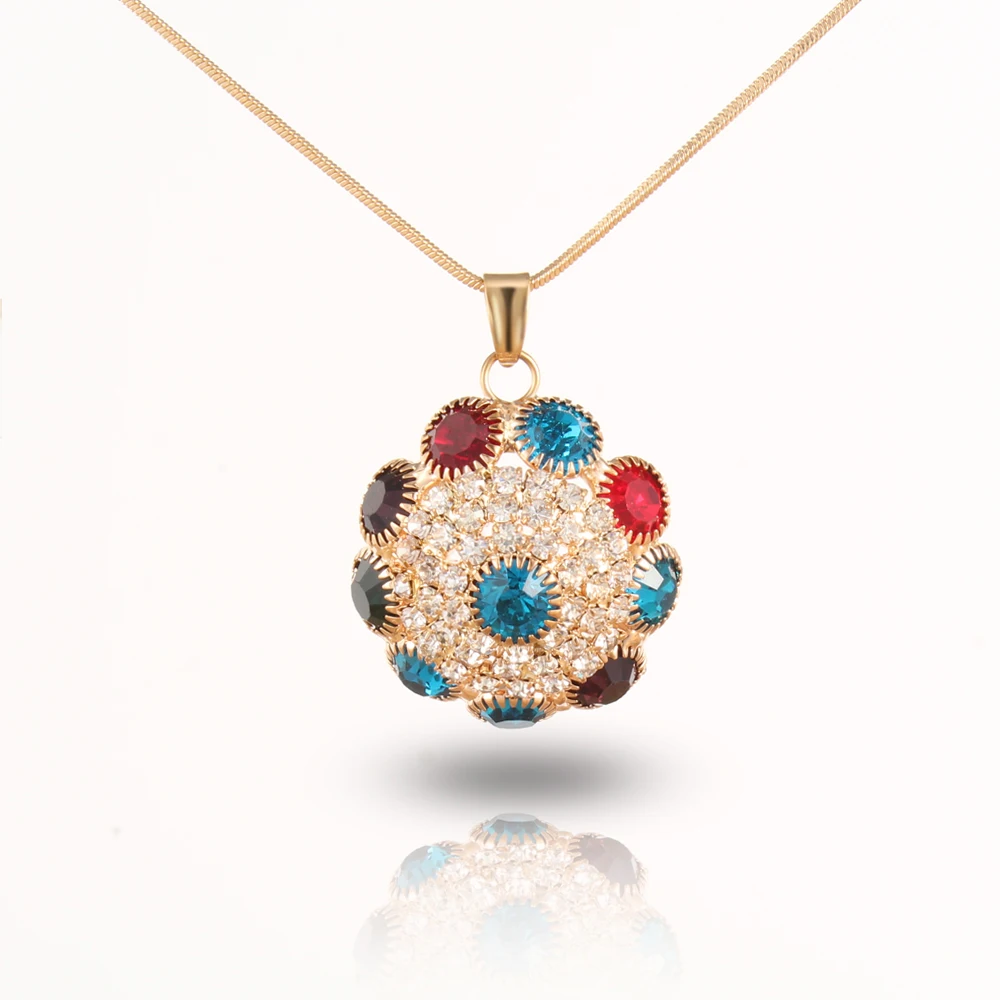 

Fashion Boho Floral Design Colorful Crystal Pendant Clavicle Chain Choker Necklace For Women Korea 2022 Party Beach Jewelry Gift