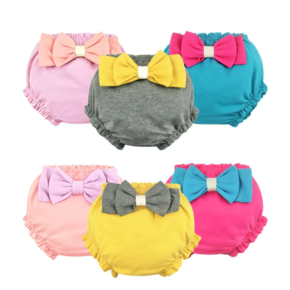 

1 Pack of Baby Girl's Bread Pants Pure Cotton Thin Children's Loose Briefs for 0-2 Years Old Baby Gray/Pink