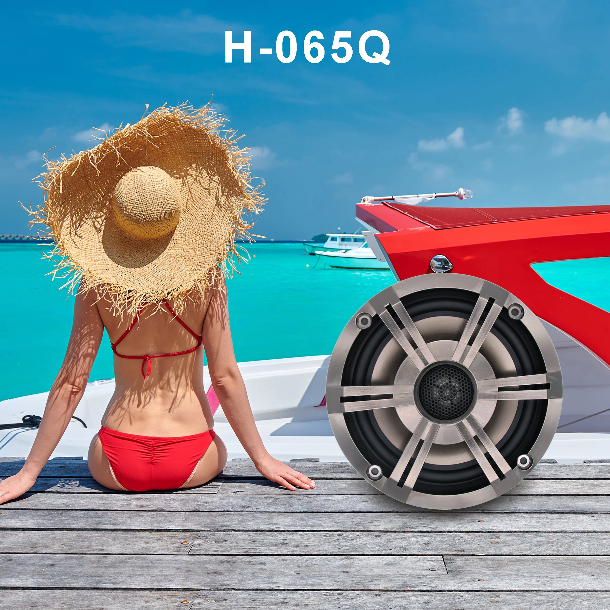 Фото 6,5-дюймовый Bluetooth-усилитель H-065 с подвесной акустической системой, водонепроницаемые морские динамики IP66 с сопротивлением 4 Ом для квадроциклов/гольф-каров №3