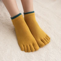 2021 new ladies five fingers non slip female toes sox yoga sports socks breathable blue pink red cotton women split toe socks