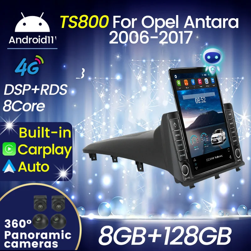 Автомобильный мультимедийный плеер Tesla Style 8 ядер ГБ Android 2 Din радио GPS стерео для Opel