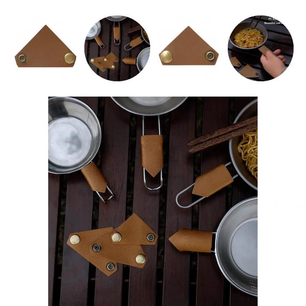 

Practical Pot Glove Good Texture Brown Non-slip Pot Handle Cover Pot Handle Cover Pot Glove