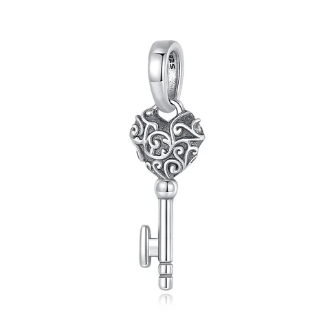 Кулон из серебра 925 пробы с подвеской в виде Королевского ключа, шармы-бусины, подходят для оригинального браслета Пандоры, ожерелье, ювелирные изделия, «сделай сам», подарки для женщин