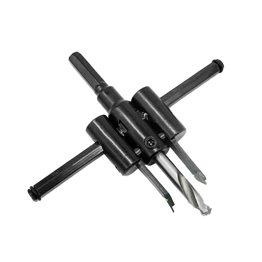 

Adjustable Metal Wood Circle Hole Saw Drill Bit Cutter Kit DIY Tool 30mm-120mm Black Alloy Blade Hole Opener Woodworking Tool