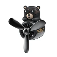 cartoon air freshener for car bear pilot rotating propeller with cologne fragrance magnetic auto interior decoration accessories