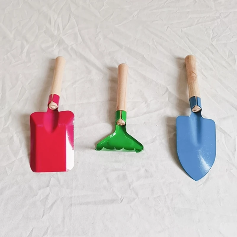 

3 Pieces Cute Kids Gardening Tools Set Trowel Rake Shovel Right Size for Children for Digging,Planting, Weeding