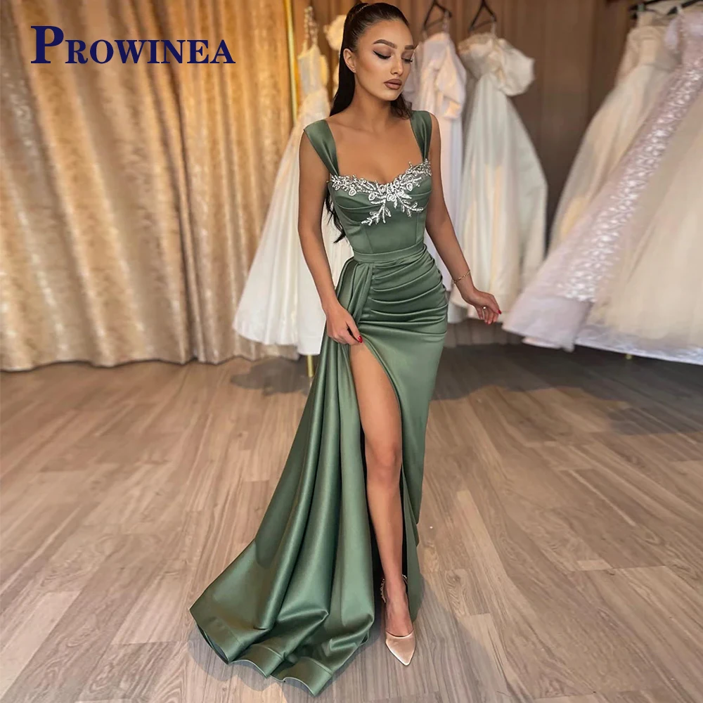 

Prowinea Applique High Slit Evening Party Charming Tank Sleeveless For Women Sleeveless Prom Backless Abendkleider Made To Order