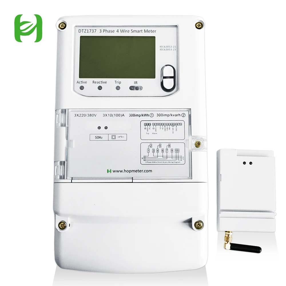 

China Manufacturer Lora/4G/GPRS/WiFi/Modbus/RS485 Three Phase Electric Meter Wireless/Lorawan Smart Energy Meter