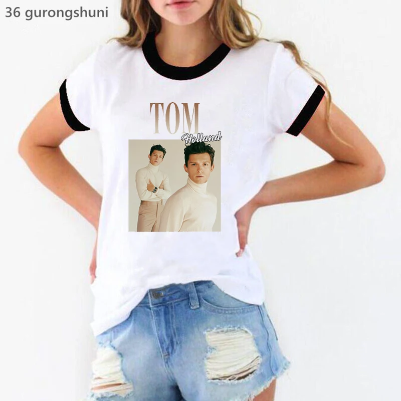 

Tom Holland Graphic Print Tshirt Women Clothes 2022 Funny T Shirt Female Harajuku Shirt Summer Tops Tee Shirt Femme Streetwear