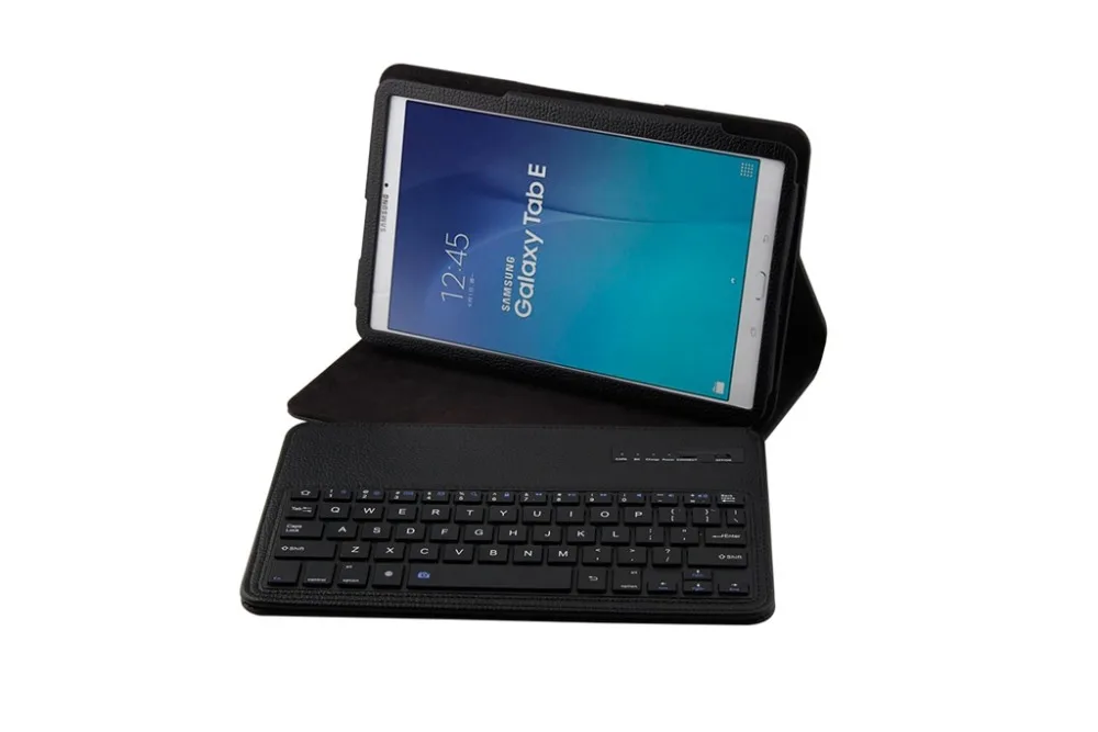 

Portfolio Folio PU Leather Wireless Bluetooth Keyboard Case For Samsung GALAXY Tab E 9.6 T560 T561 Magnetic Removable Cover