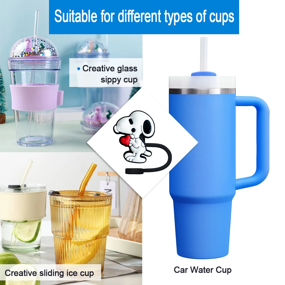 Соломенная крышка Snoopy 10 мм мультяшная заглушка для напитков многоразовая