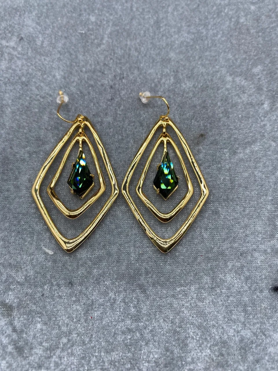 

European And American Geometric Rhombus Women's Can Fashion Print Earrings