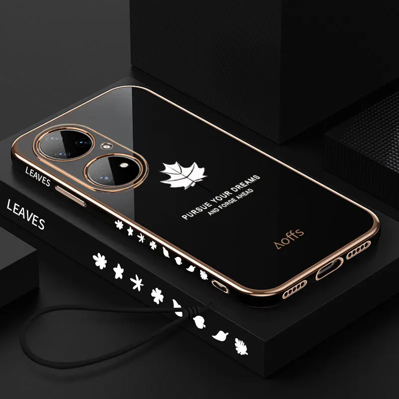 Чехол для Huawei P50 Pro, противоударный мягкий чехол из ТПУ с кленовыми листьями для Huawei P50 Pro, чехлы для телефонов P 50 Pro, чехлы с покрытием