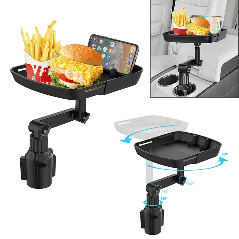 Table de voiture avec bras pivotant à 360 °  chariot de travail  pour manger  boire  café  plateau