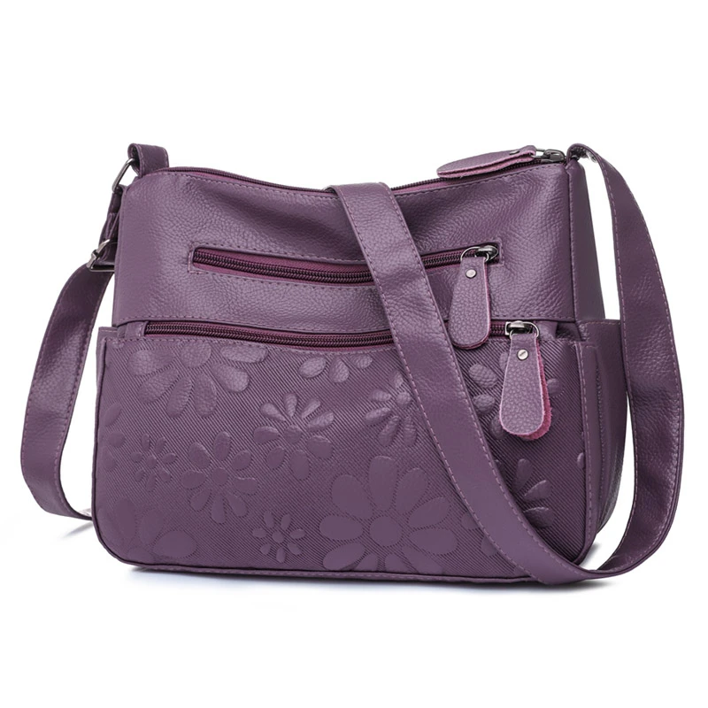 

Повседневные женские сумки с двумя слоями, новинка, вместительные сумки через плечо и кошелек через плечо, кожаный мессенджер с несколькими...