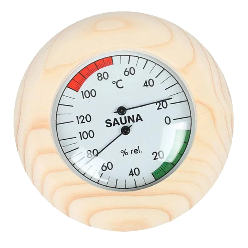 

Wood Sauna Thermometer Hygrometer Horizontal Durable Digital Sauna Room Accessories Indoor Humidity Temperature