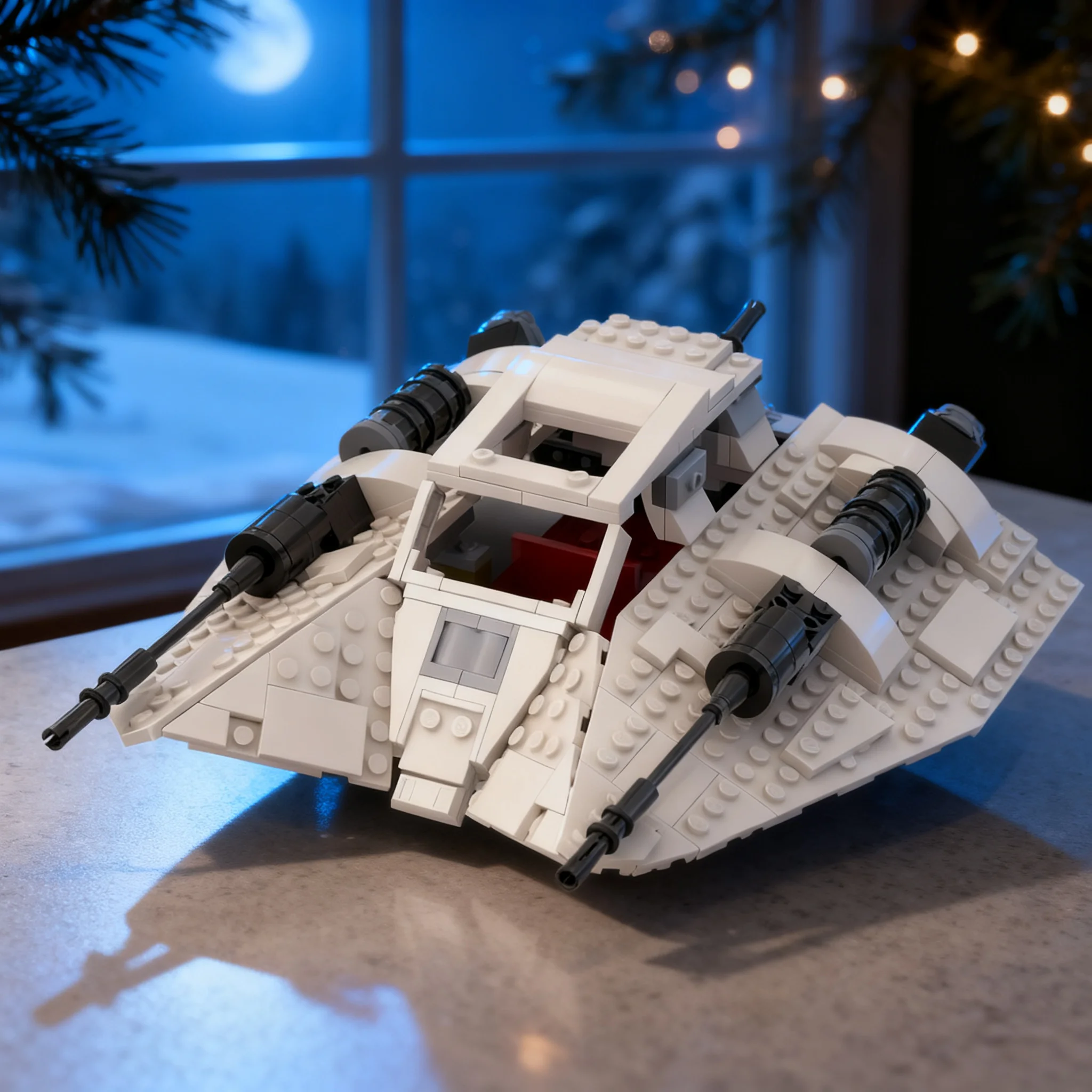 Фото 330 деталей MOC Snowspeeder, альтернативная сборка с использованием модели Star Battle, конструктор, игрушка, рождественский подарок, архитектурное искусство, сборка. №1